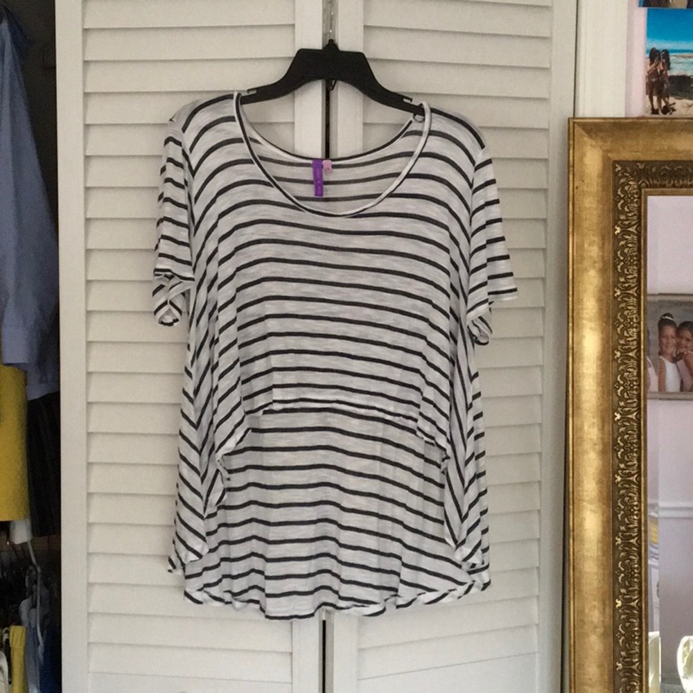 LF Striped crop shirt